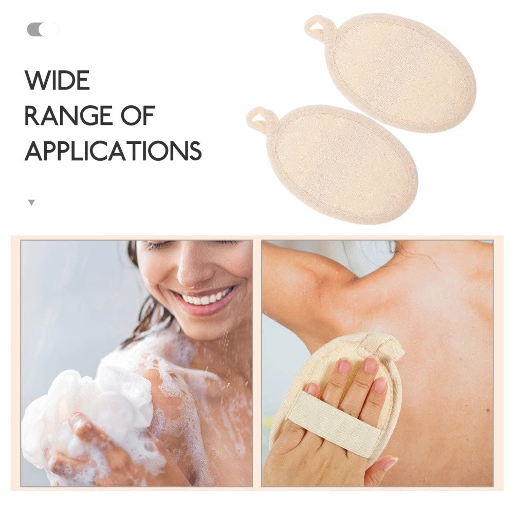 2 Pcs Loofah Bathing Scrub Exfoliating Brush Back Cleaning Scrubber