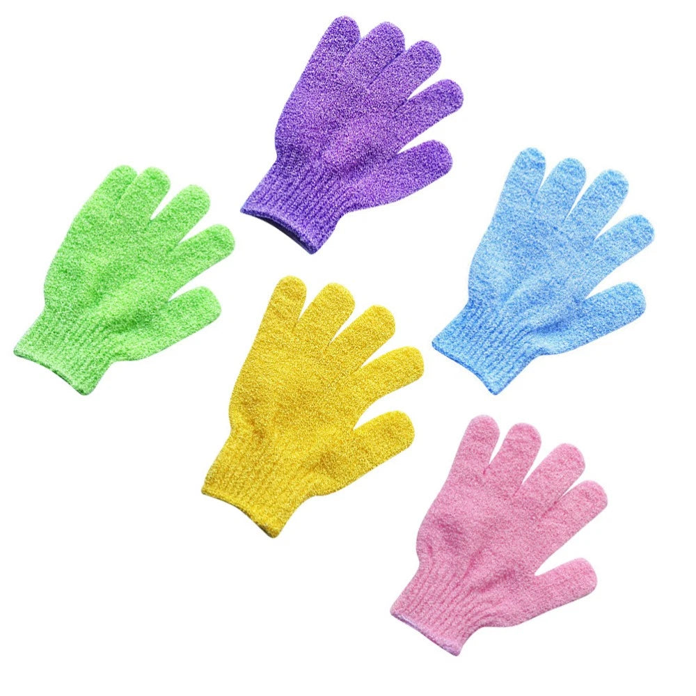 5 Pairs Bath Gloves Exfoliate Body Exfoliator Exfoliating Scrubber