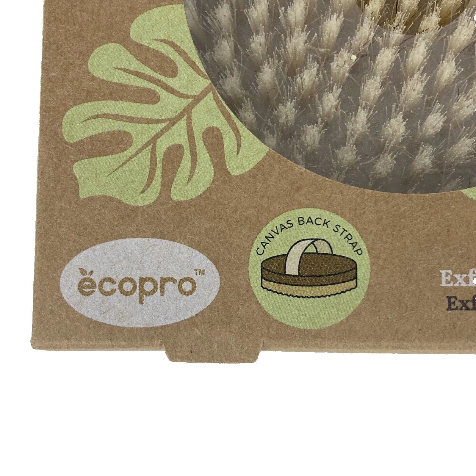 Ecopro - Natural Wood Dry Body Brush - Round - Canvas Strap - GHA-4330 - New!