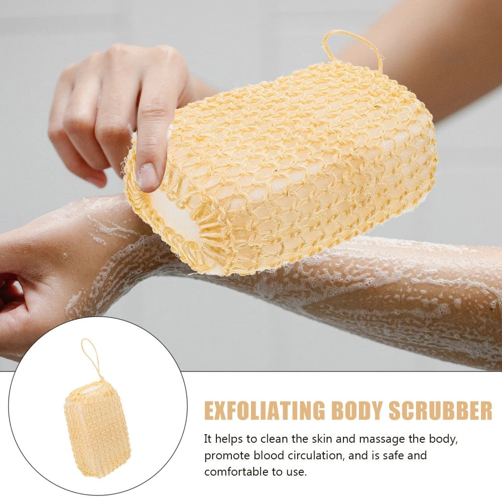 2 Pcs Silk Bath Towel Body Exfoliator Scrubber Brush Exfoliating Sisal
