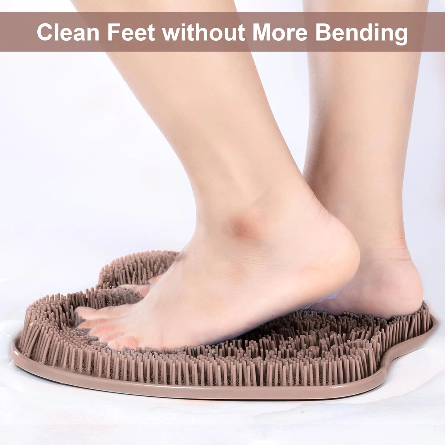 Shower Foot Scrubber Mat with Non-Slip Suction Cups, Foot Spa Brush for Cleaning