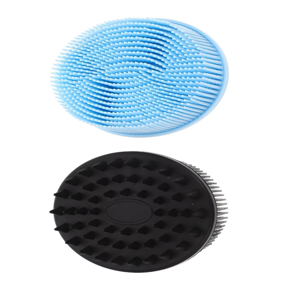 2 Pcs Bath Bathroom Scrubber Silicone Body with Handle