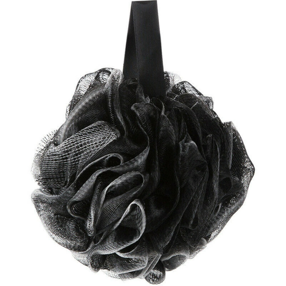 Black Charcoal Flower Body Sponges Shower Brush Bath Loofah Scrubber Large Ball