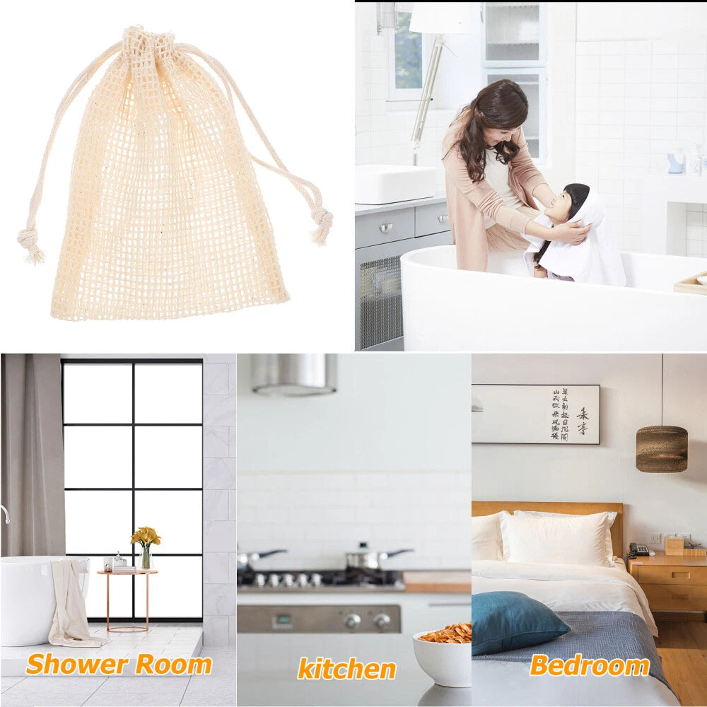 5PCS Exfoliating Mesh Soap Pouch Bathing Accessories Mesh Soap Saver Body Scrubs