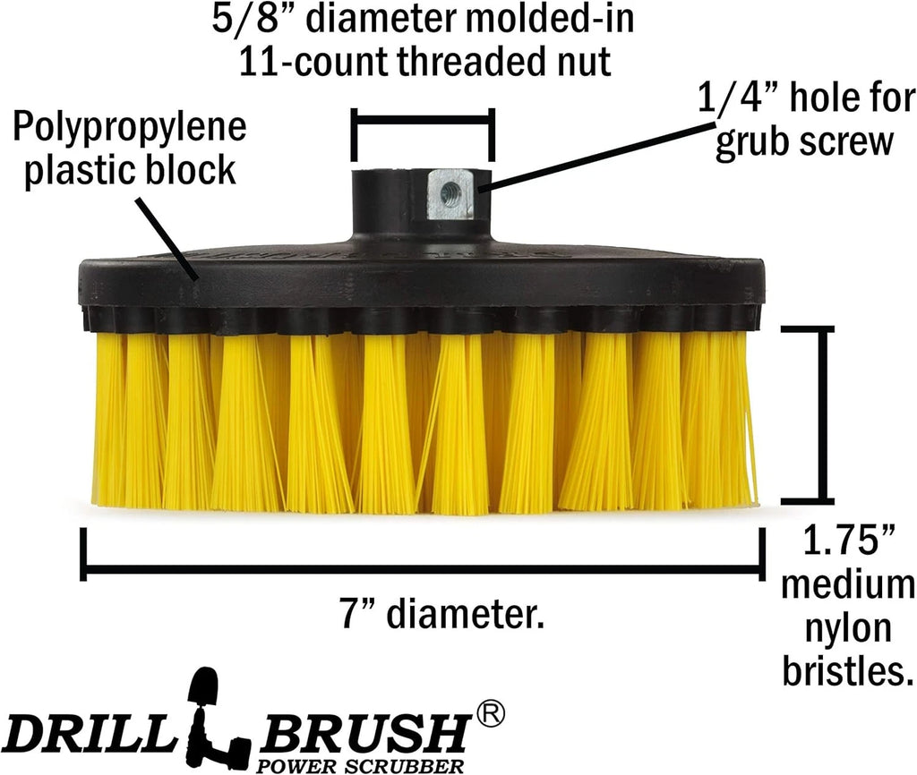 Bathroom Accessories - Cleaning Supplies - Boat Brush - Deck Scrub Yellow