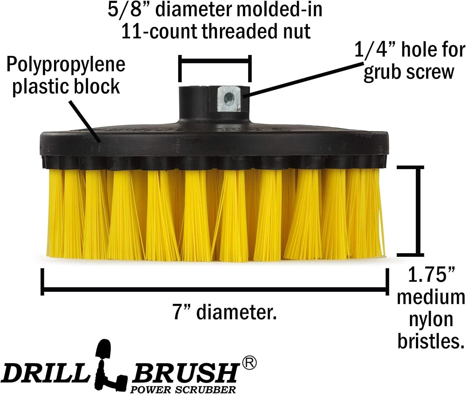 Bathroom Accessories - Cleaning Supplies - Boat Brush - Deck Scrub Yellow