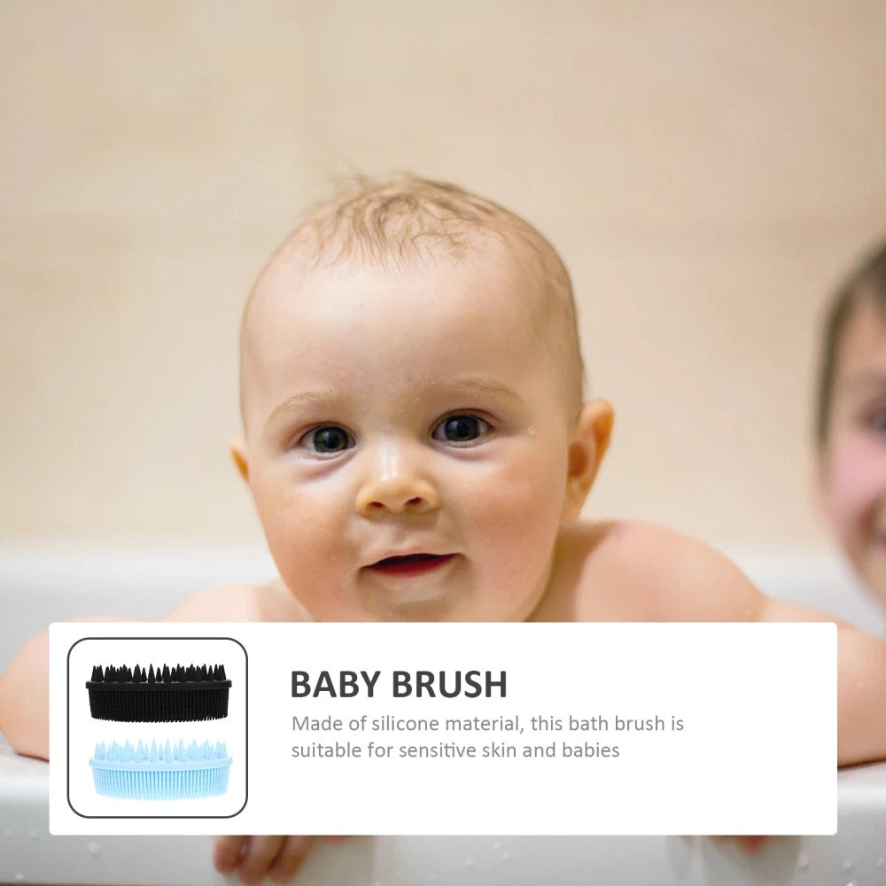 2 Pcs Bath Bathroom Scrubber Silicone Body with Handle