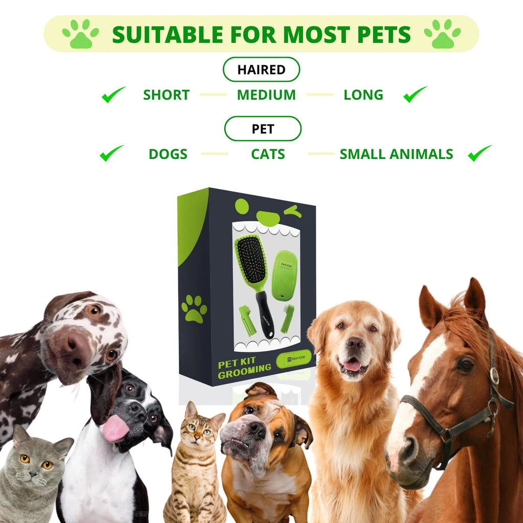 Double-Sided Pet Dog Cat Brush for Detangling Deshedding & Removing Small Mats p