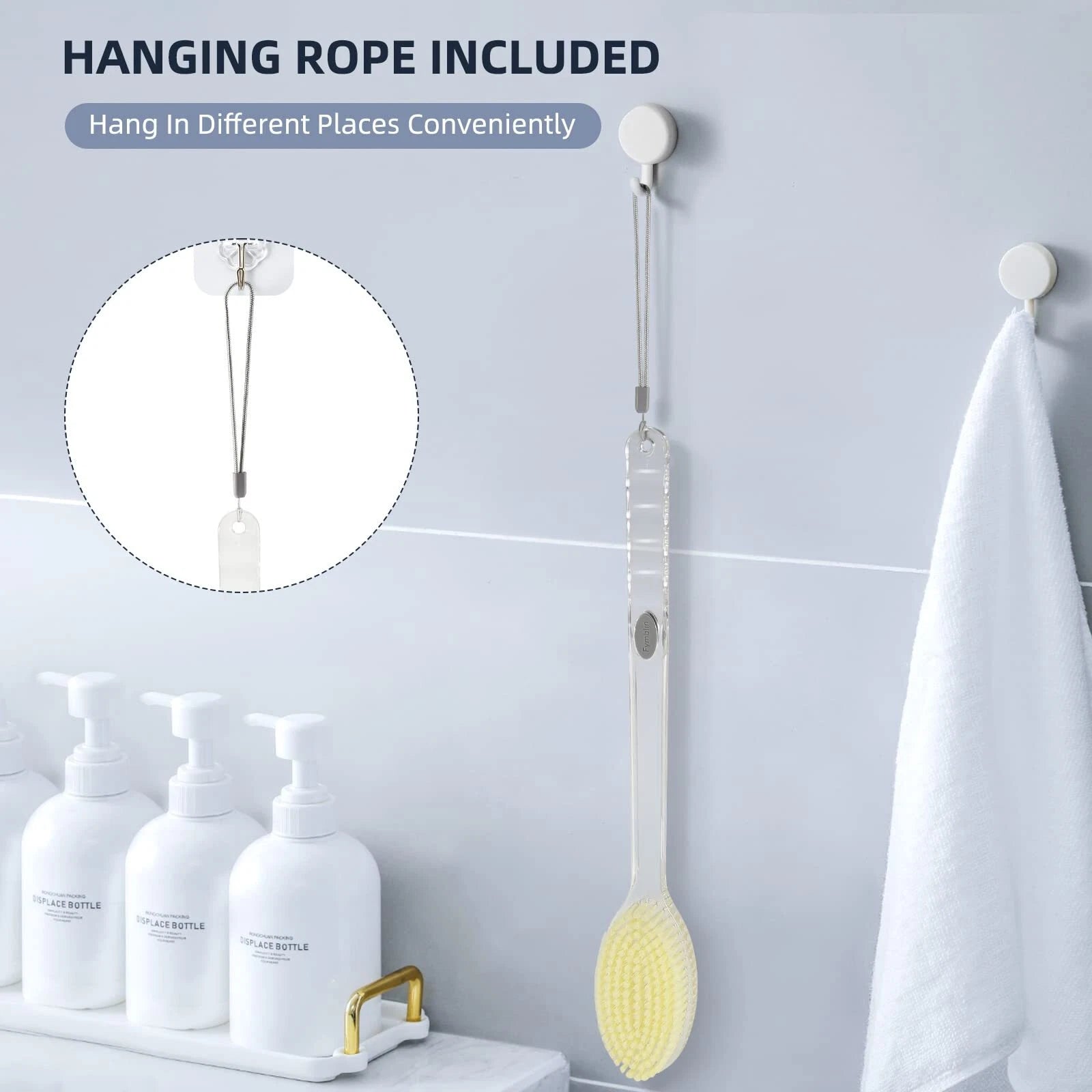 Long Handle Back Scubber Bath Body Shower Brush Exfoliating Skin Scrubber