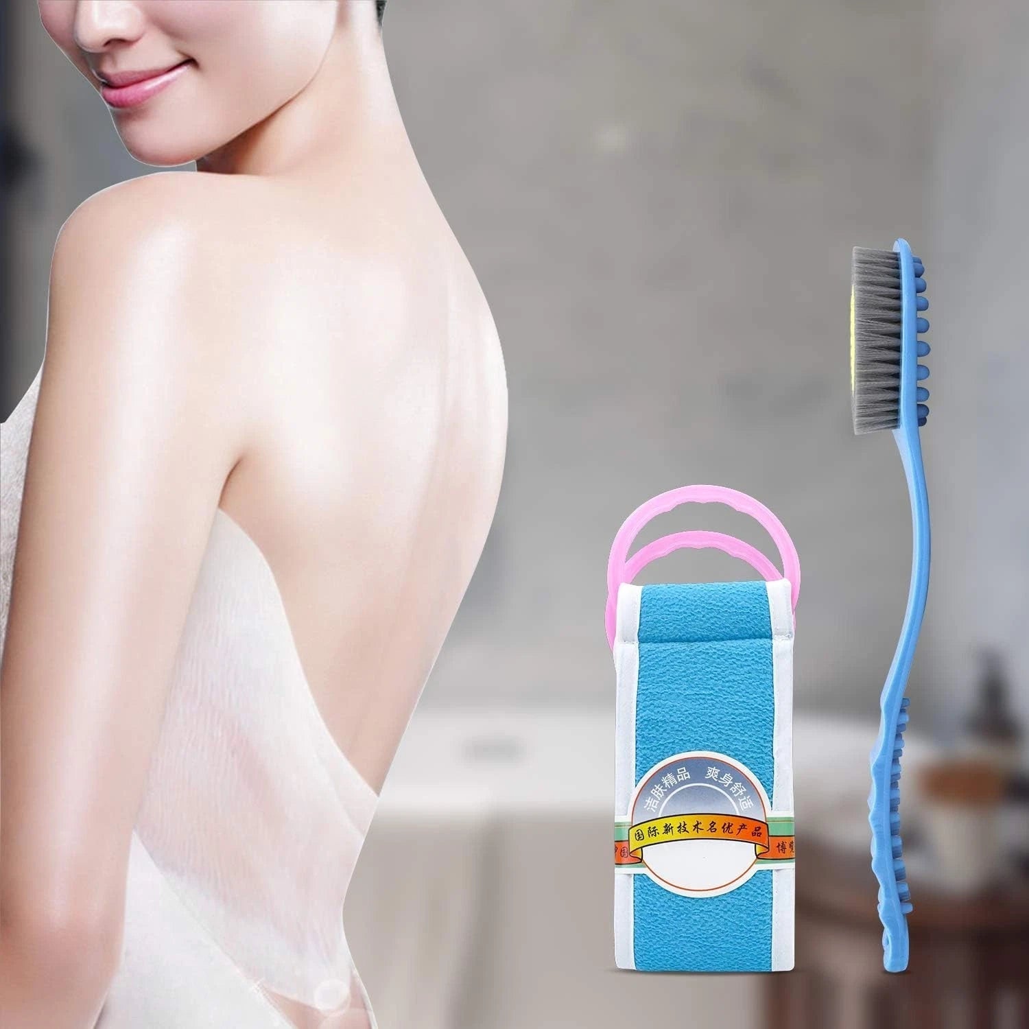 Bath Brush with Long Handle,Back Cleaning Brush,Back Scrubber -Bath & Shower UK