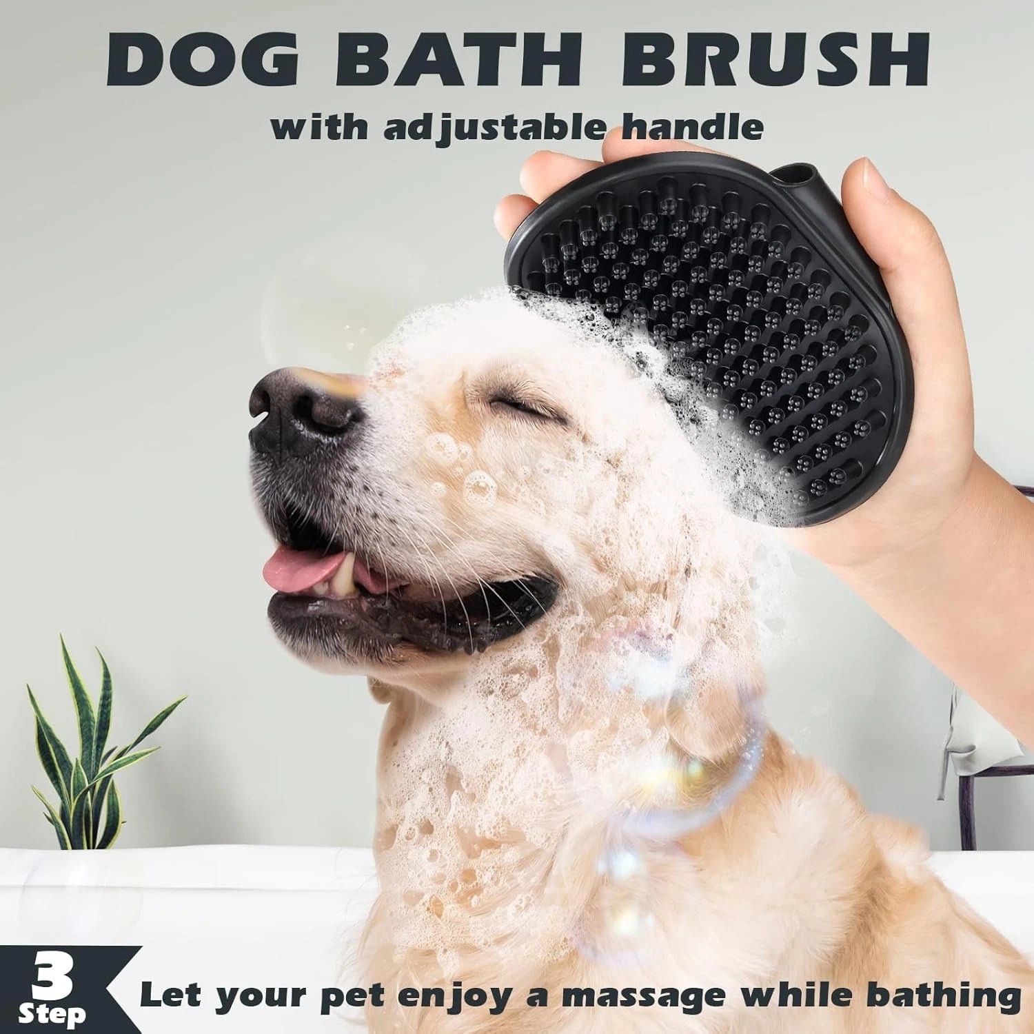 3PCS Self Cleaning Slicker Brush & Pet Grooming Rake & Bath Brush