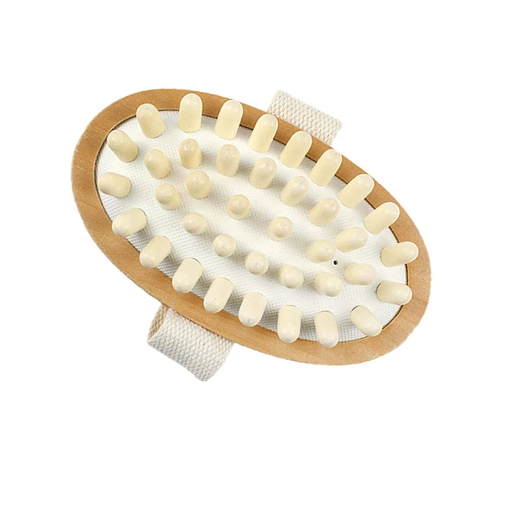 Spa Massager Handheld Wooden Cushion Body Brush For Women Brown 12.8 X 4 X 1 cm