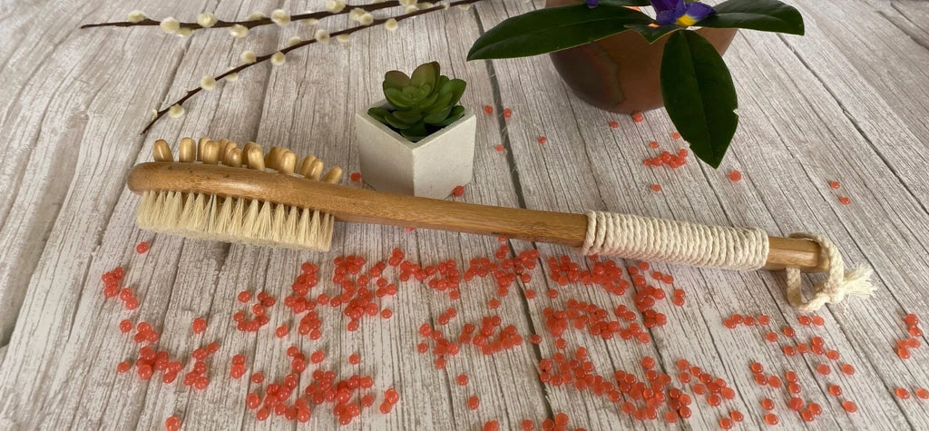 Body Brush Skin Exfoliating Massager Bath Shower Back Scrubber Natural Bristles