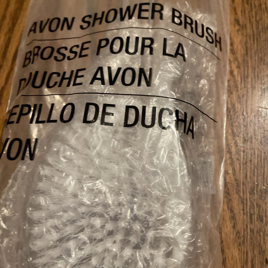 Avon Long Non Slip Comfort Handle Shower Brush Massage Nubs &  Hanging Loop NEW