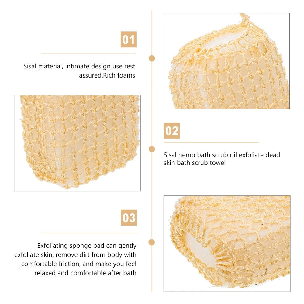 2 Pcs Silk Bath Towel Body Exfoliator Scrubber Brush Exfoliating Sisal