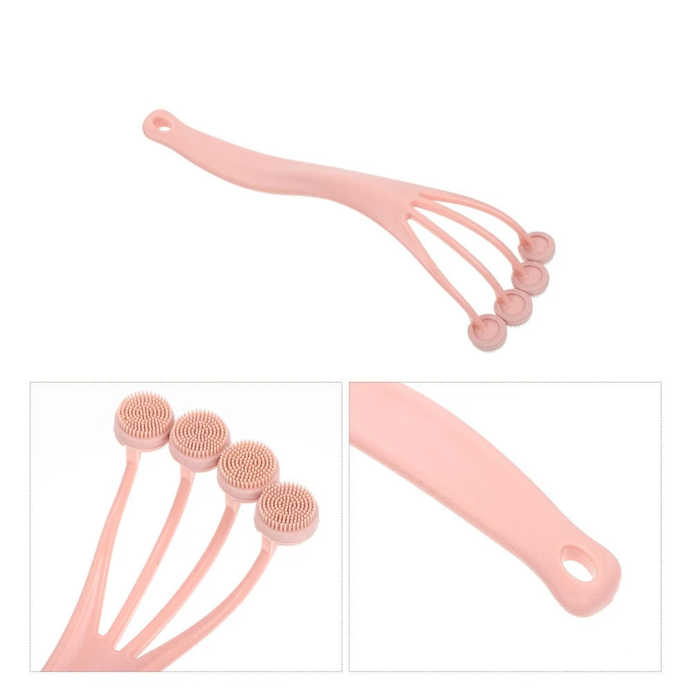 Exfoliating Bath Brush Shower Scrubber with Long Handle Body for