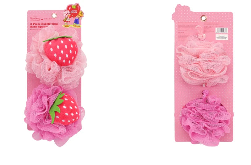 CELAVI STRAWBERRY SHORTCAKE 2PC BATH SPONGE SET