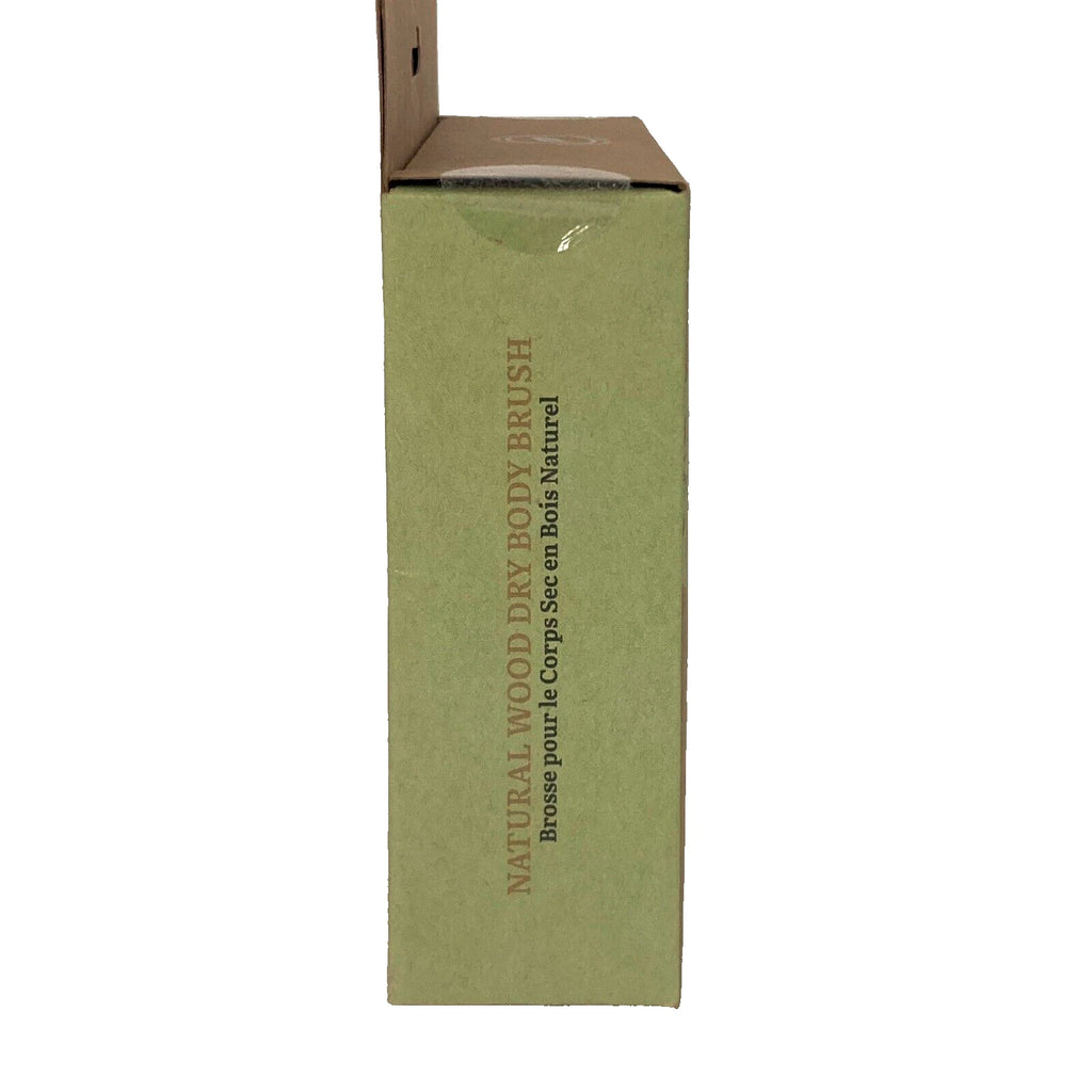 Ecopro - Natural Wood Dry Body Brush - Round - Canvas Strap - GHA-4330 - New!