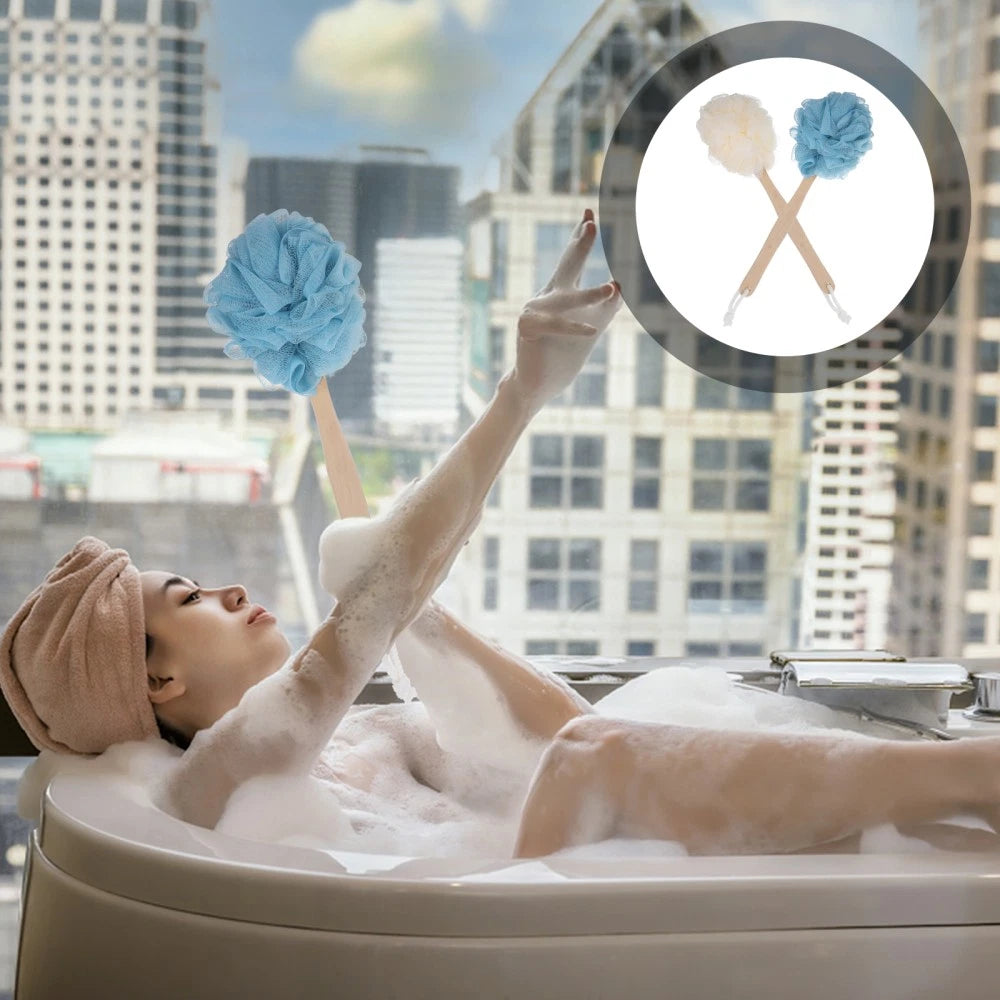 2 Pcs Bathbrush Long Handle Brushes Back Scrubber