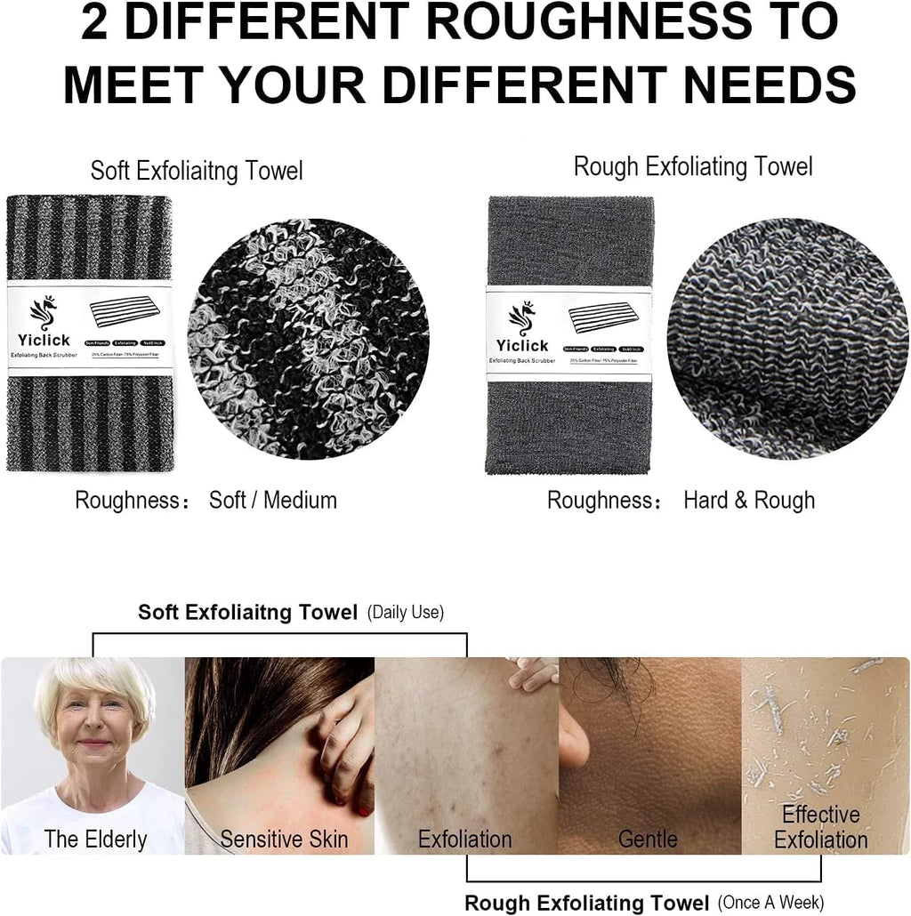 Yiclick Exfoliating Body Scrubber, Back Scrubber for Shower Bath, Japanese Scrub