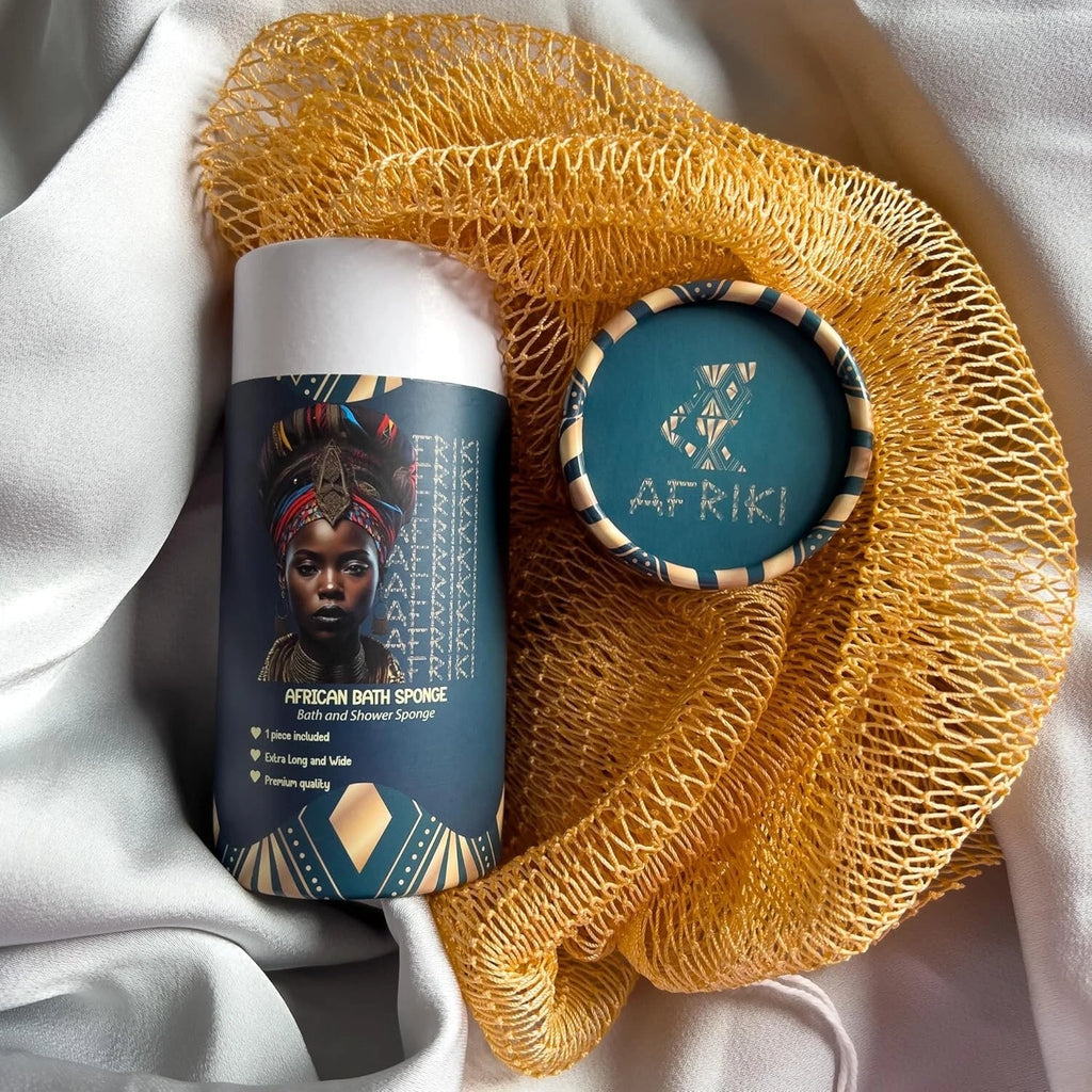 African Net Sponge, Authentic African Exfoliating Sponge, Black Owned, Back S...