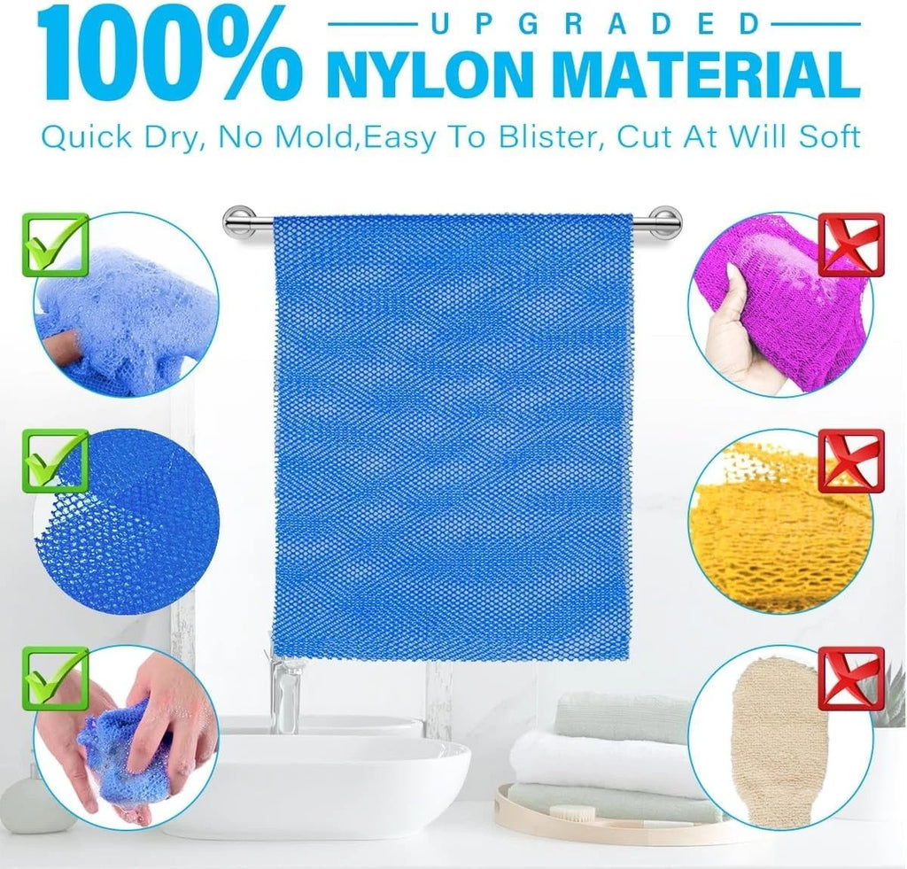 6 Pieces African Bath Sponge African Net Long Net Bath Sponge Exfoliating Shower