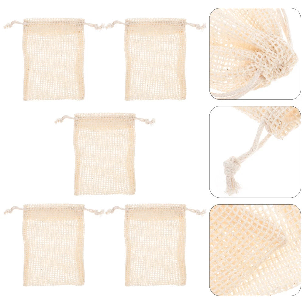 5PCS Exfoliating Mesh Soap Pouch Bathing Accessories Mesh Soap Saver Body Scrubs