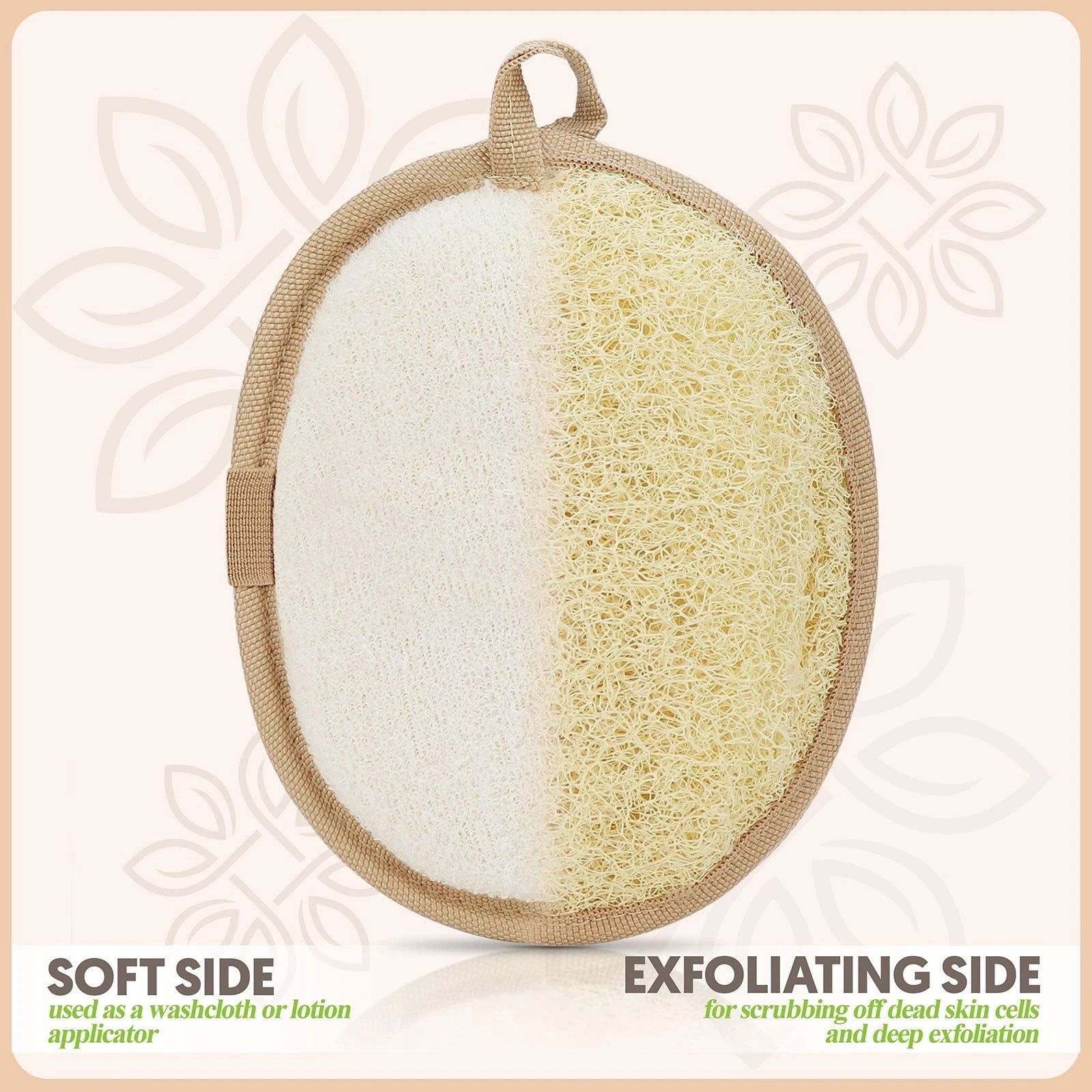 Natural Loofah Exfoliating Body Scrubber - 2 Count for Face & Body