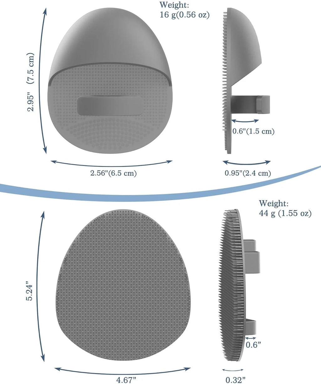 Manmihealth Silicone Back Scrubber (Thick Bristles) & Bath Glove & Face Brush