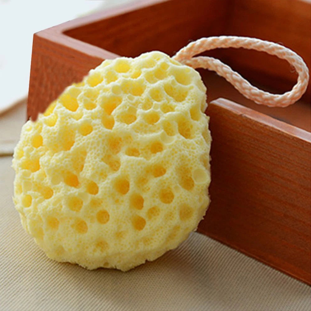 3 Pcs Honeycomb Bath Shower Sponge Seaweed Cotton Exfoliating Brush with Rope