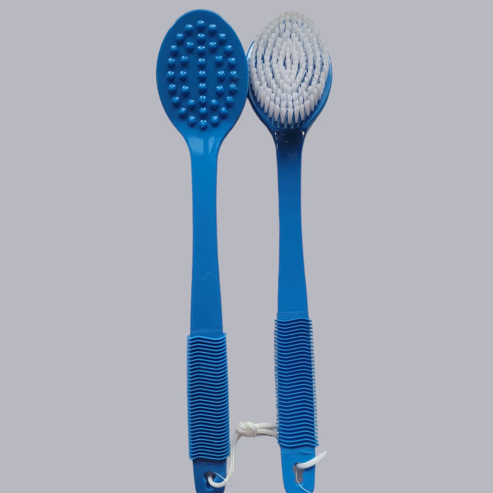 Long Handle Back Body Shower Brush Exfoliates Soft Bristles (2-PACK) BLUE