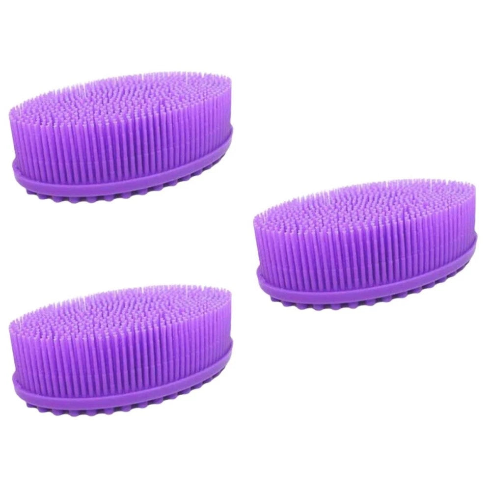 3 PCS Bath Brush Baby Silicone Exfoliator Shower Bathing Scrubber
