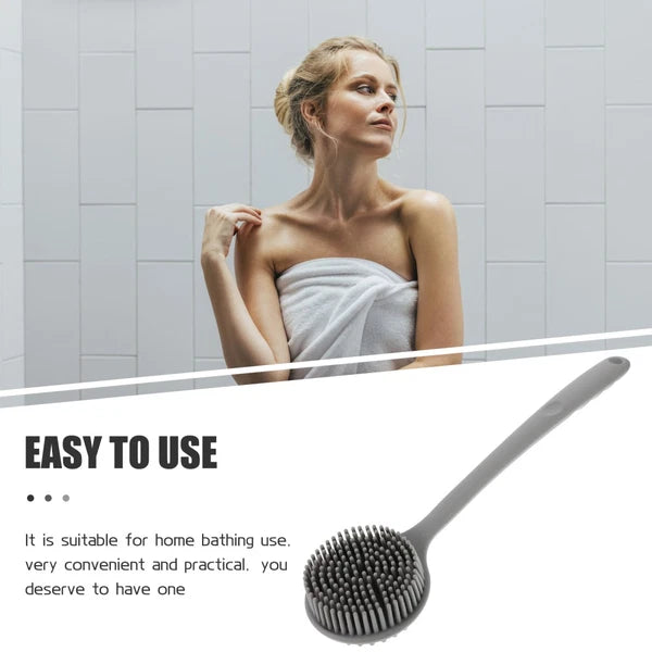 Silicone Bath Brush Back Scrubber for Shower Long Handle