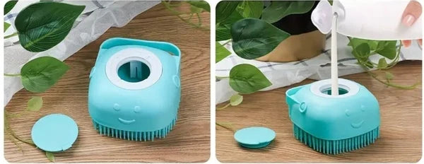 Dog Bath Brush, Soft Silicone Pet Shampoo Massage Dispenser Grooming Shower
