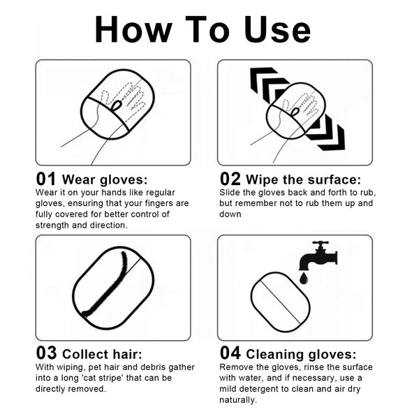 Touch Cleaning Brush Magic Gloves, Pet Dog Cat Massage Hair Removal Bathing Comb