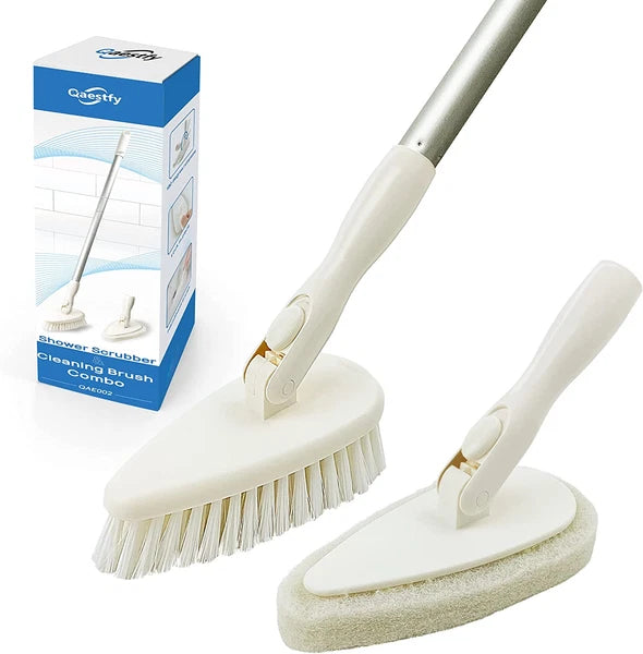 Shower Scrubber Cleaning Brush with 51'' Long Handle Bathtub Tub and Tile Scrubb