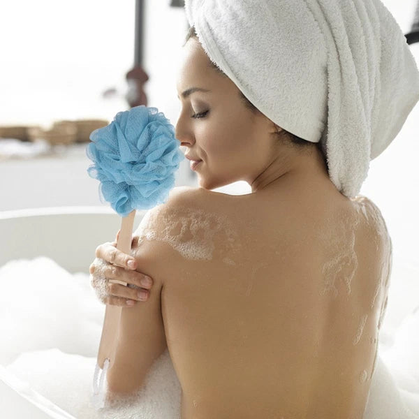 2 Pcs Man Bathtub Brush with Long Handle Soft Back Scrubber Shower