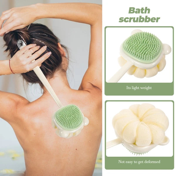 Back Rub Brush Bath Scrubber for Body Exfoliator Long Handle Wash