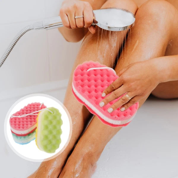 3 Pcs Massage Sponges Bath Child Man Scrubbing Scrubber Bathroom for Body