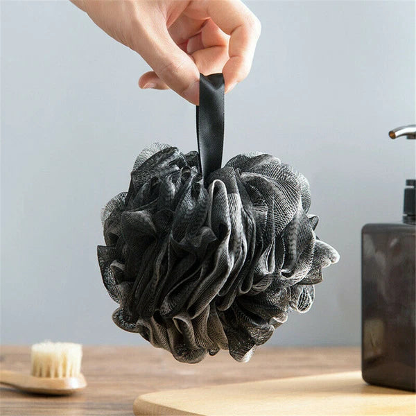 Black Charcoal Flower Body Sponges Shower Brush Bath Loofah Scrubber Large Ball