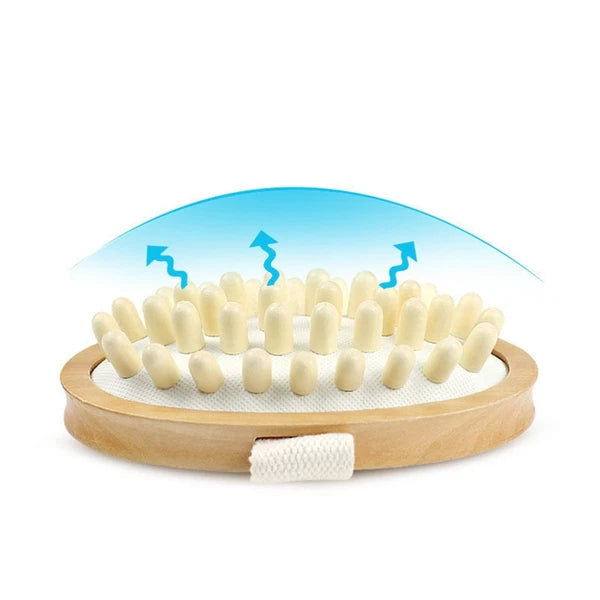 Spa Massager Handheld Wooden Cushion Body Brush For Women Brown 12.8 X 4 X 1 cm