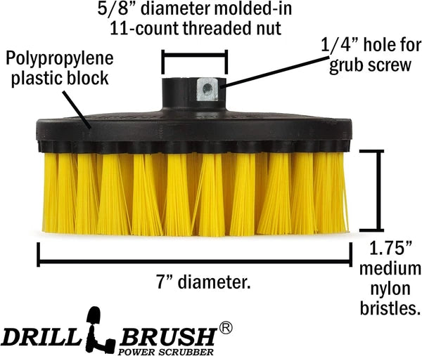 Bathroom Accessories - Cleaning Supplies - Boat Brush - Deck Scrub Yellow