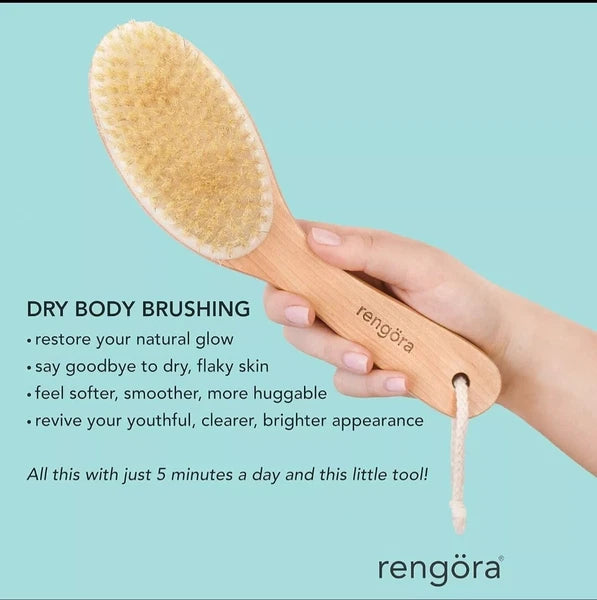 Dry Body Brush Brushing Exfoliating, Lymphatic Drainage Scrubbing