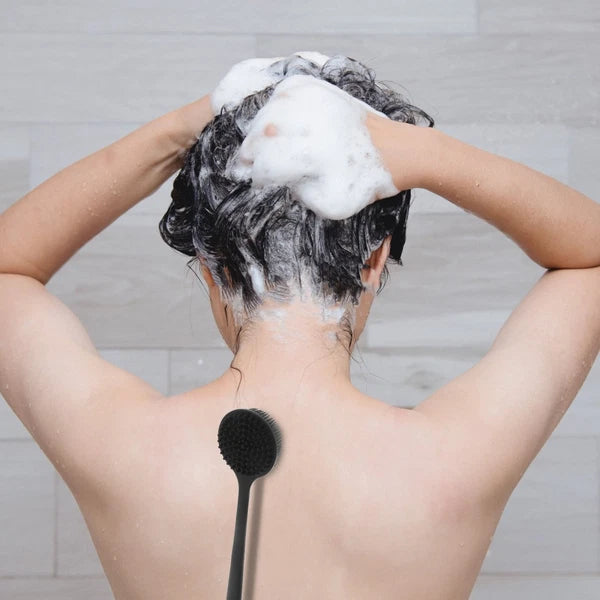 2 Pcs Bath Brush Silicone Body Shower Back Scrubber for Bathroom