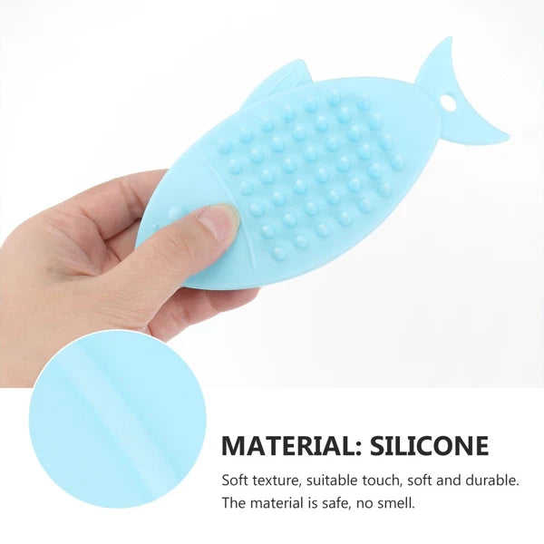 2 Pack Fish-shaped Bath Brush Child Body Cleaning Bathing Accessory