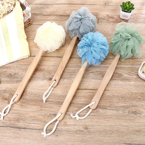 Loofah Back Scrubber for Shower,Wooden Handle Bath Sponge Lufa Shower Brush, ...