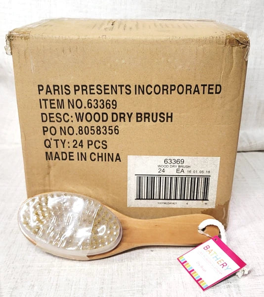 Wholesale Bathery WOOD DRY BATH BRUSH Shower Exfoliating Circulation 24 PCS!!!