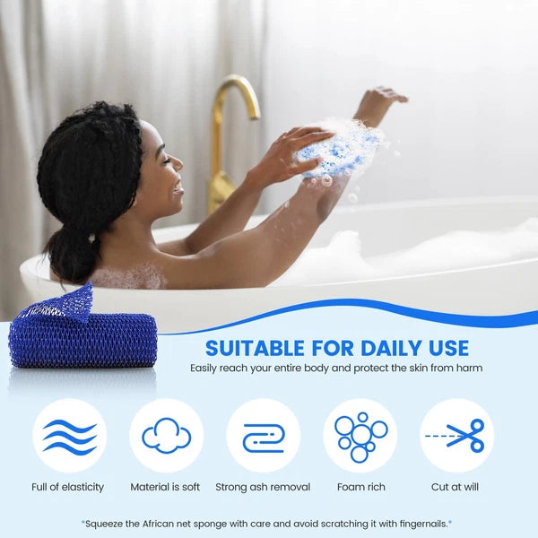 Exfoliating Body Scrubber for Bath & Shower Gentle Deep Clean Blue