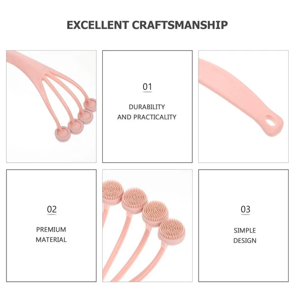 Exfoliating Bath Brush Back Scrubber Shower Long Handle for Body