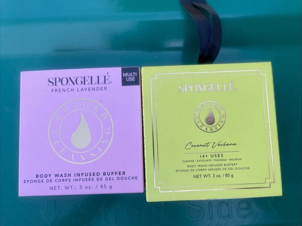 Lot Of 2 Spongelle 14+ Uses FRENCH LAVENDER Body Wash Infused Buffer New Verbena
